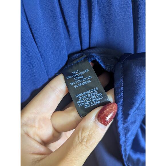 Lulus Ways Of Desire Blue Chiffon Flutter Sleeve Maxi Dress Women Size M Formal - Picture 10 of 10